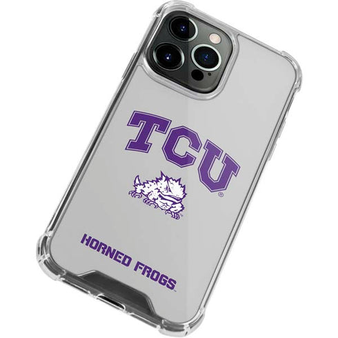 Texas Christian University Horned Frogs Logo Print iPhone 14 Pro Clear Case